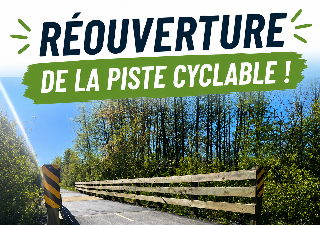 🚴♀️ La piste cyclable est de nouveau accessible! 🚴♂️